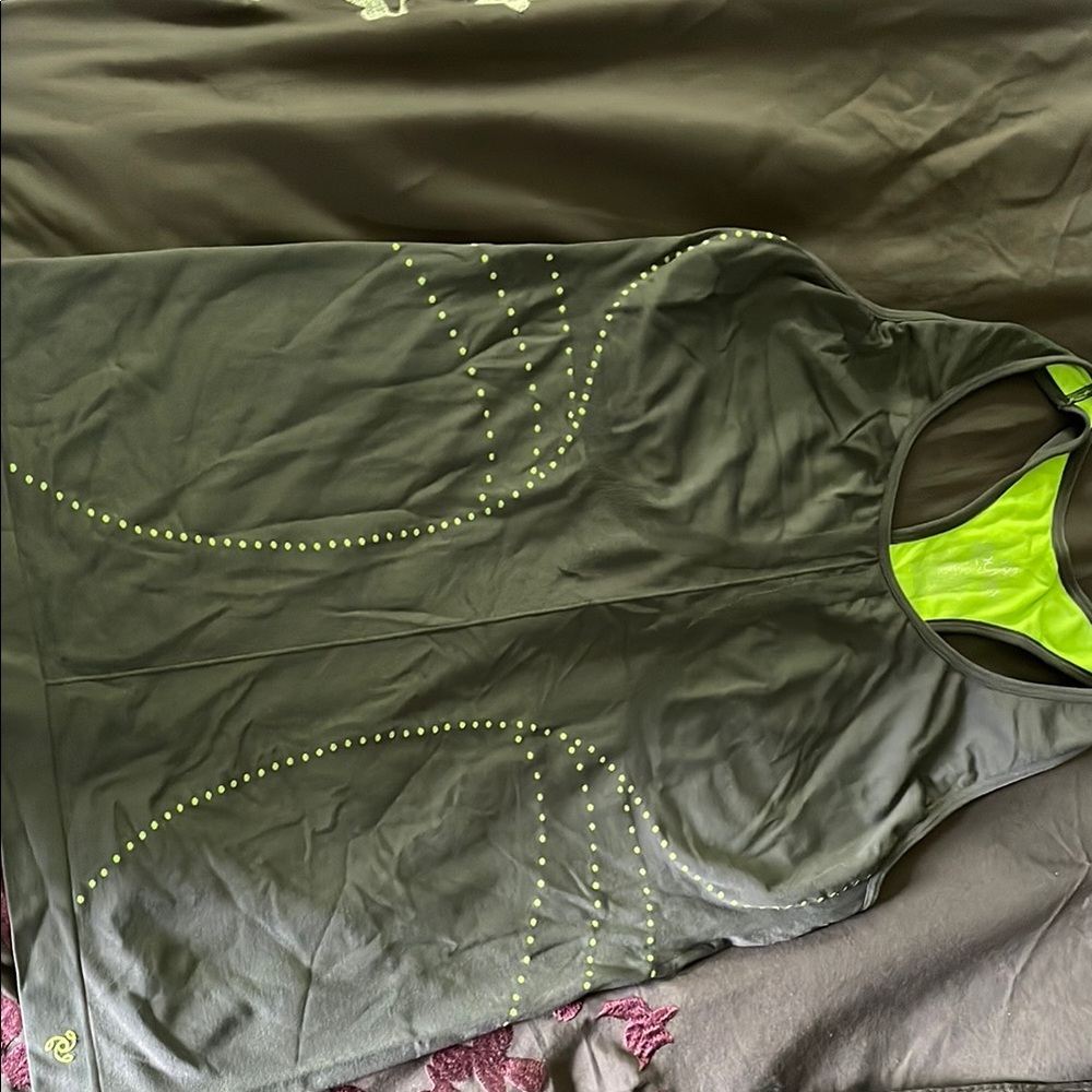 Jockey Lime Green and Charcoal Tank Top